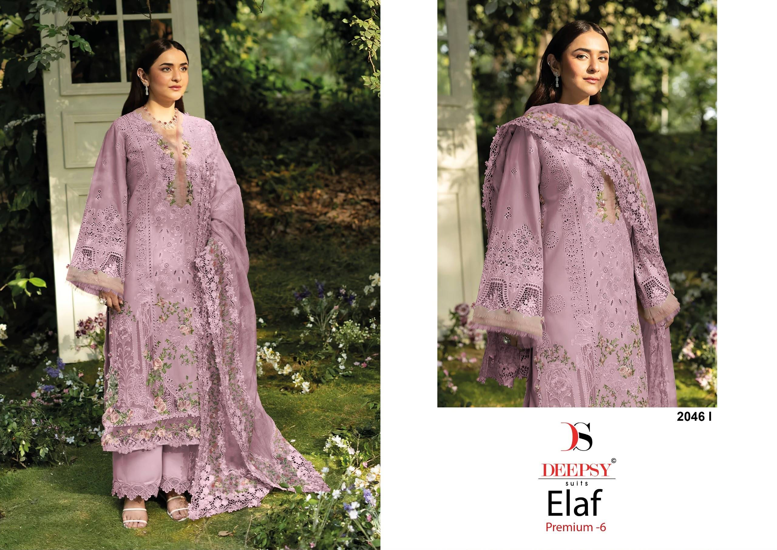 ELAF  Premium Luxury Lawn by  DEEPSY SUITS 2046 I to 2046 L series Pakistani Suits Colorful casual Wear Pure cotton EMBROIDERED Dresses At Wholesale